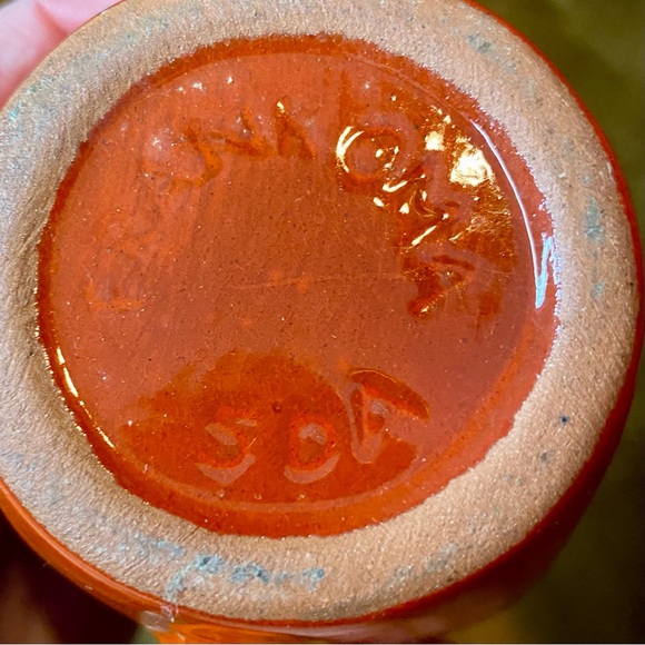 Vintage FRANKOMA Flame Orange Creamer and Sugar - Picture 7 of 8